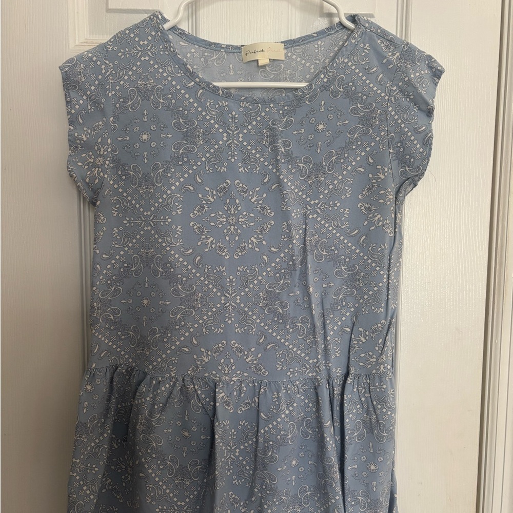 Blue Paisley Baby Doll Top